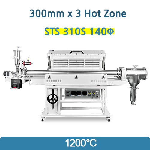 1200°C Rotary Kiln three heating zones with STS tube